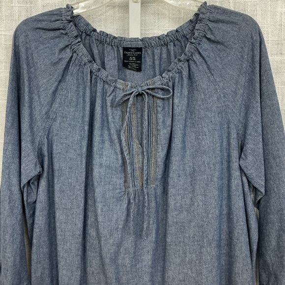 Faded Glory Tops - Faded Glory Denim Blue Blouse